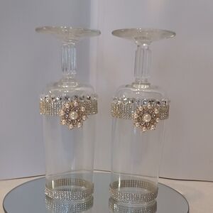 Elegant Silver and Gold Embellished Tealight Set